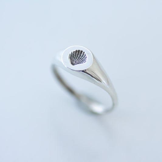 Shell Signet Ring silver