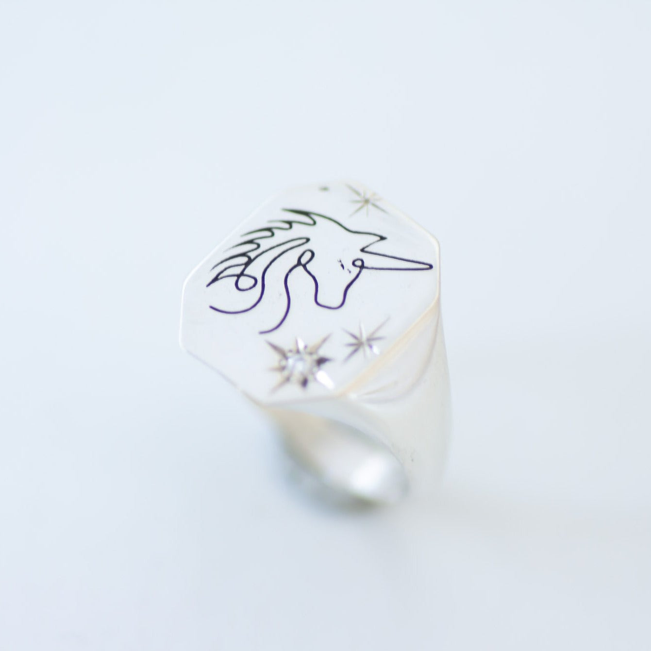 Unicorn Signet Ring silver