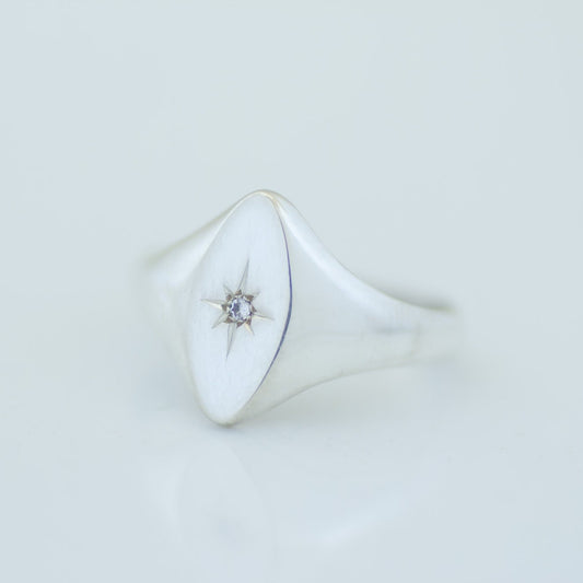 Marquise Star Signet Ring silver (hollow)