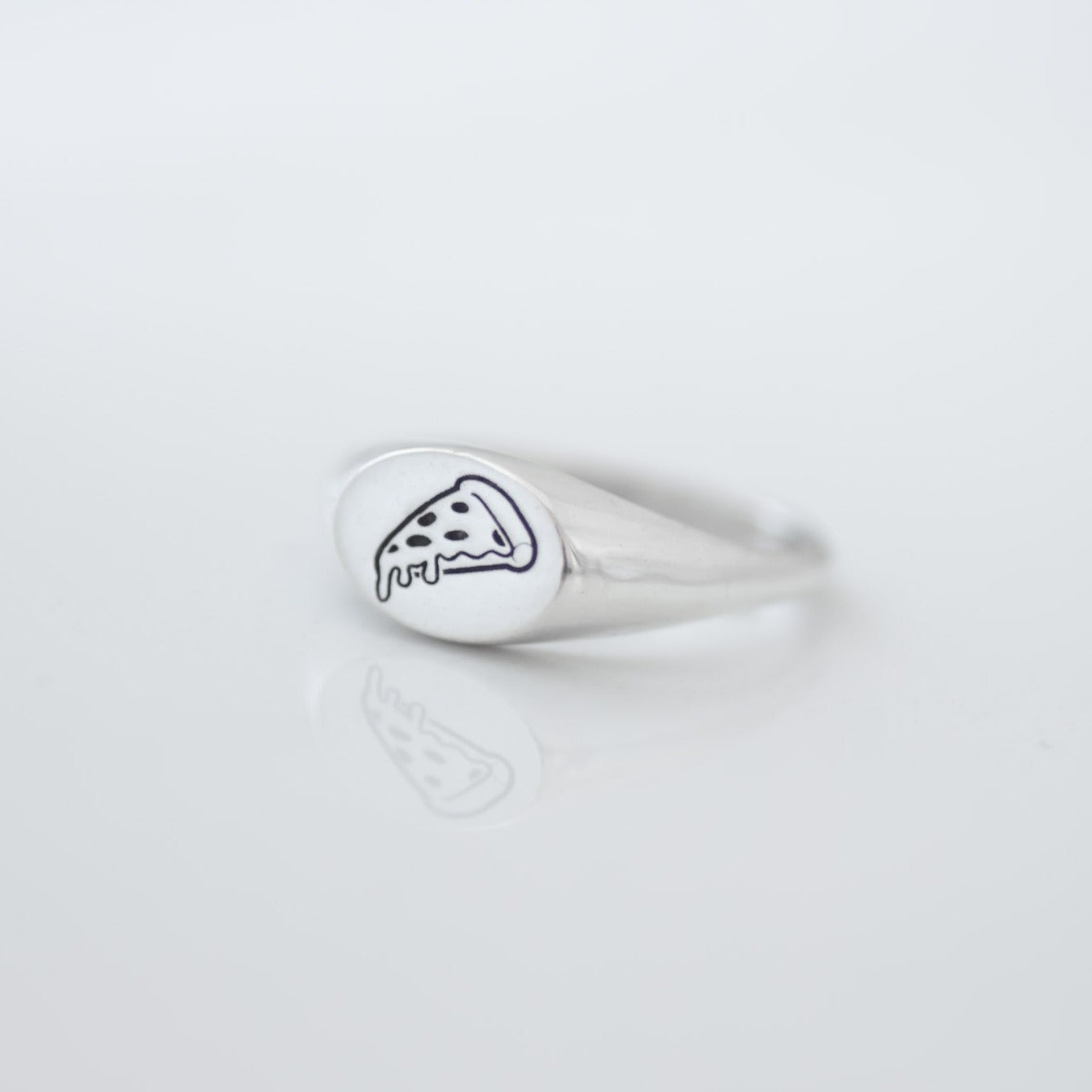 Pizza Signet Ring silver Final Sale
