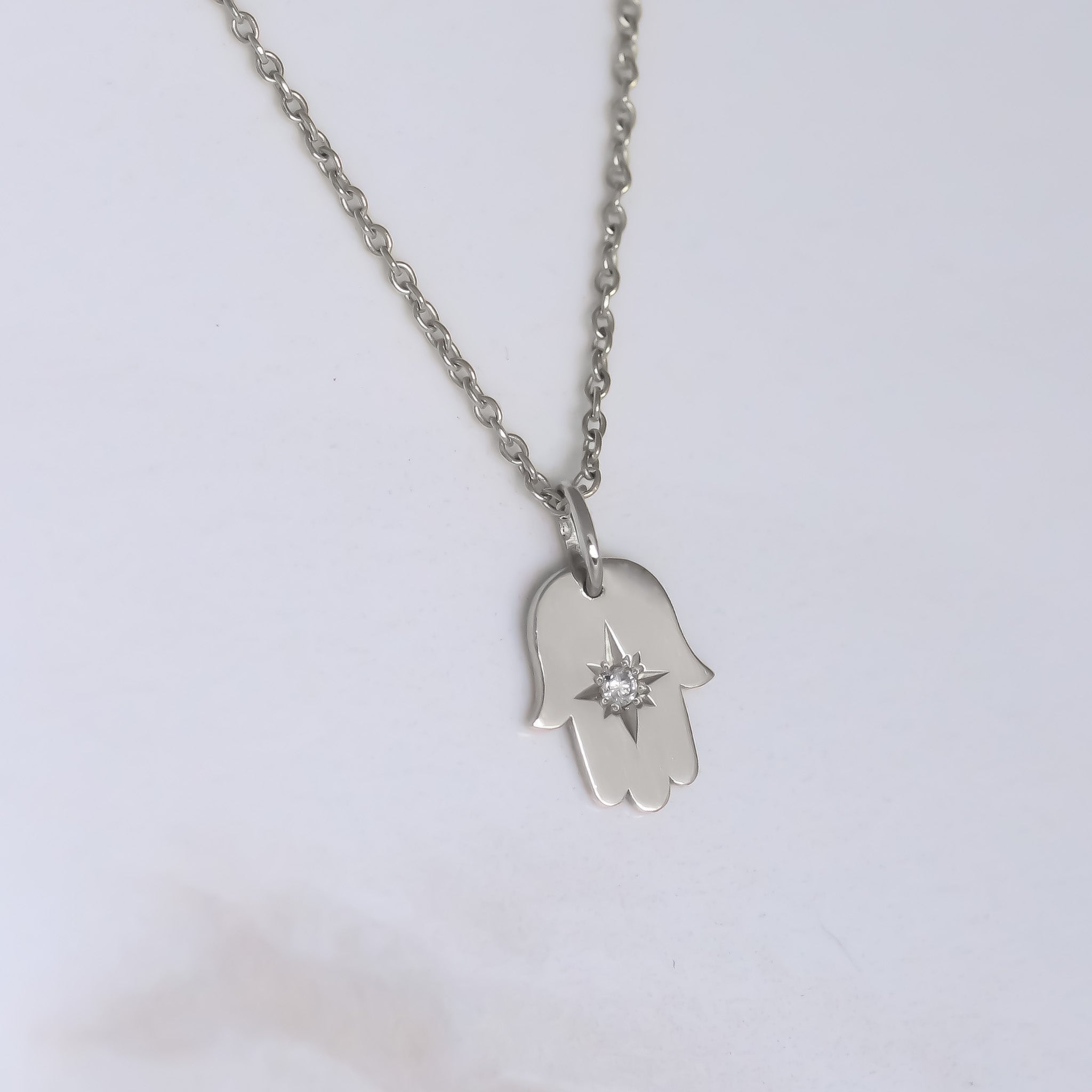 Hamsa necklace silver