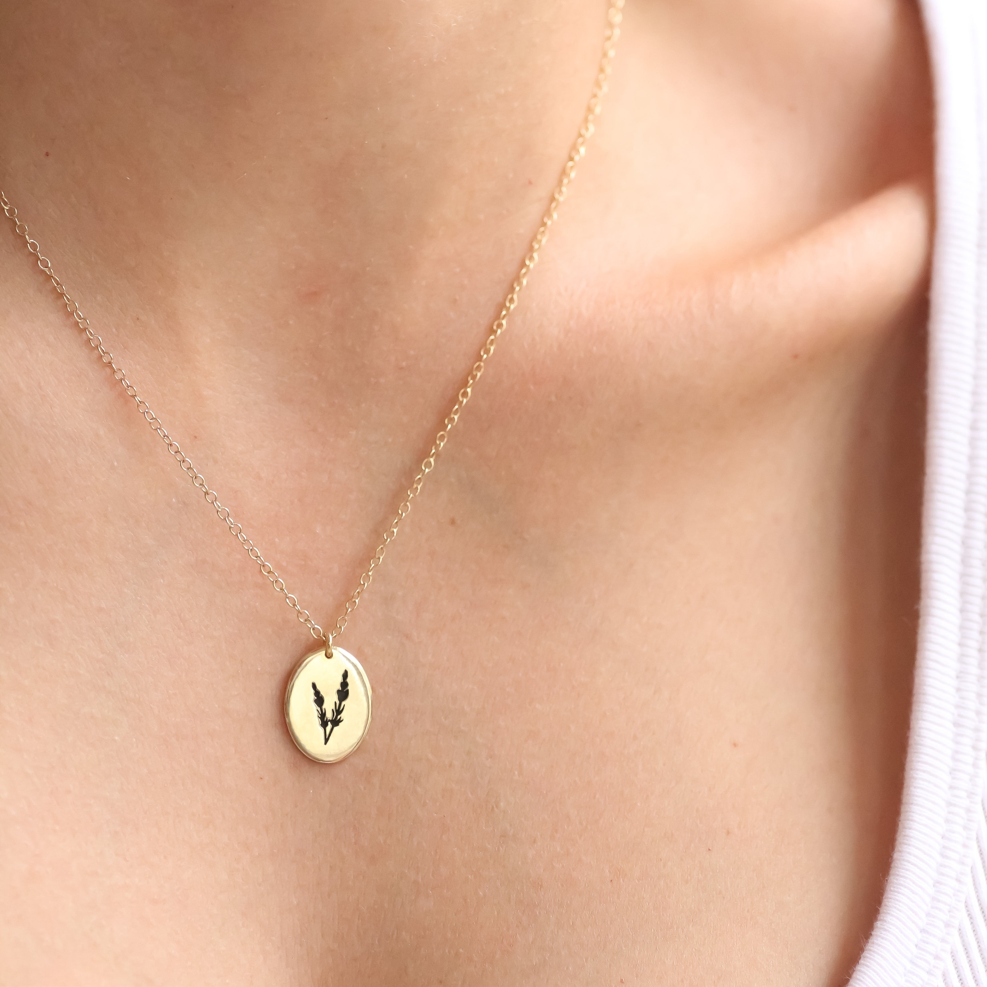 Lavender necklace 14k