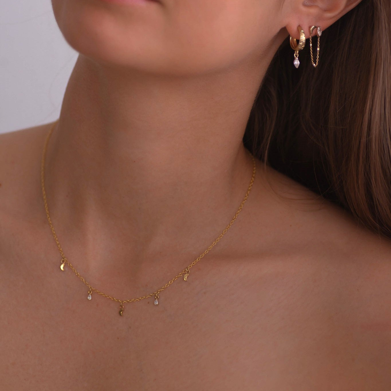 Drops of Jupiter Diamond necklace 14k gold