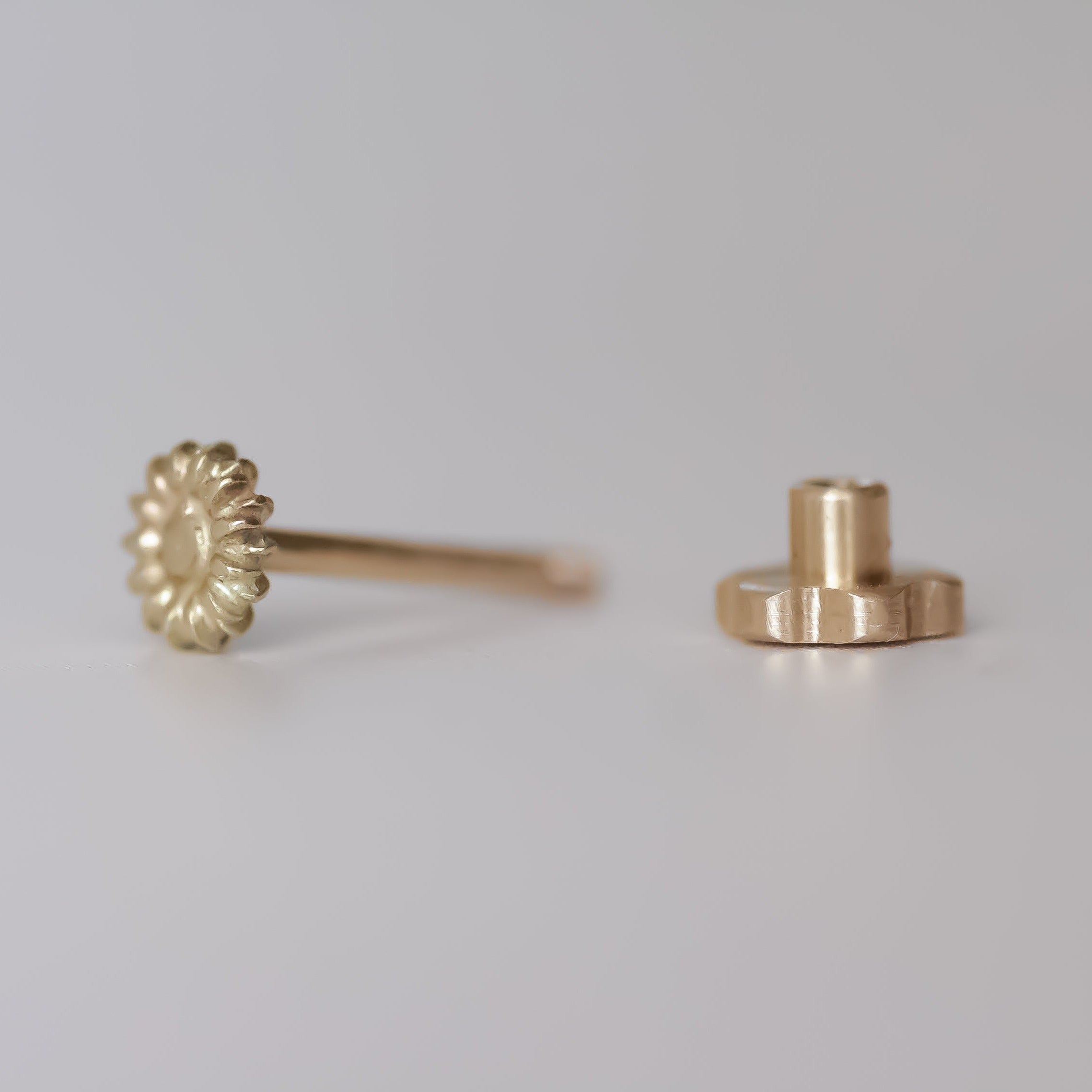 Tiny Piercing stud 14k gold