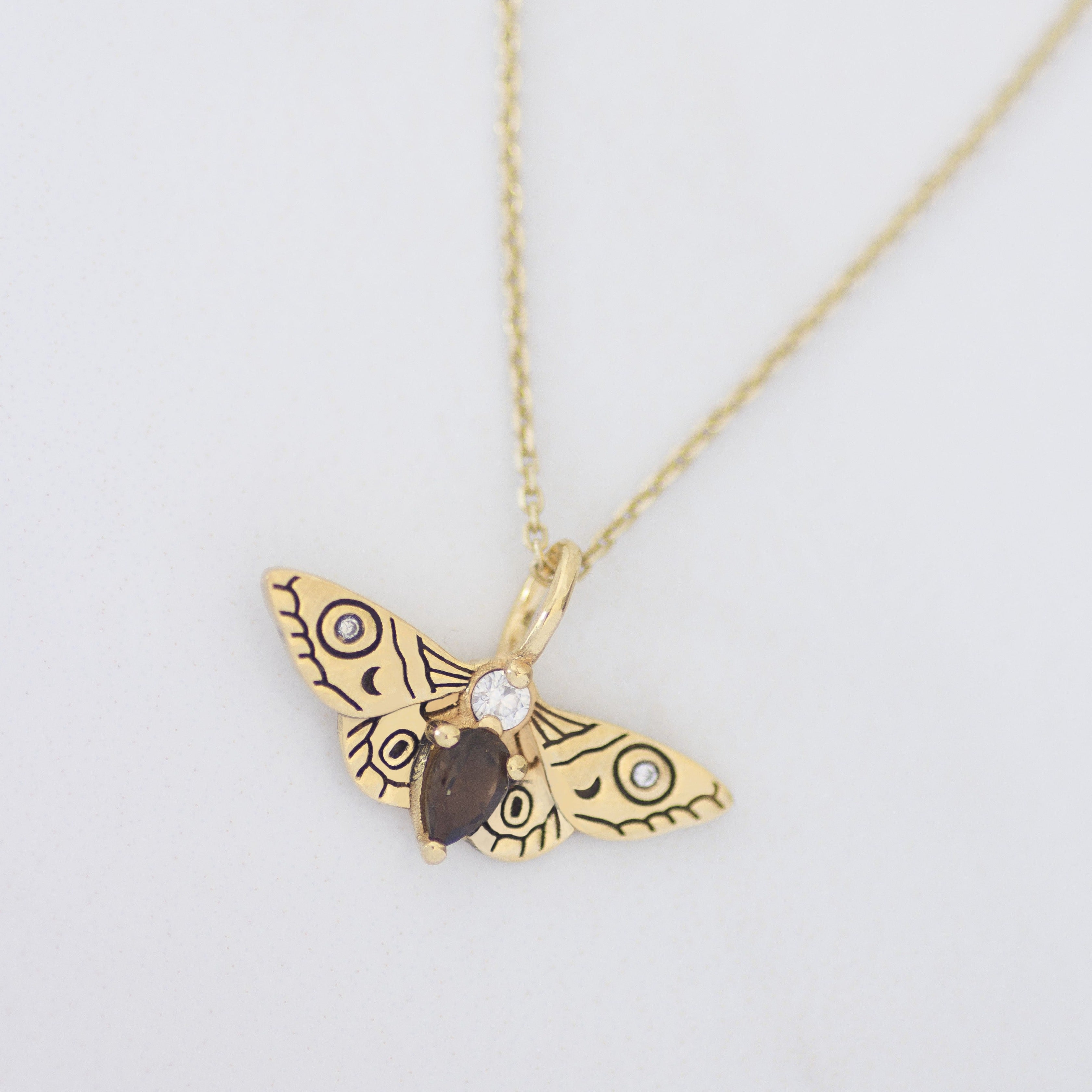 Moth Pendant 14k gold