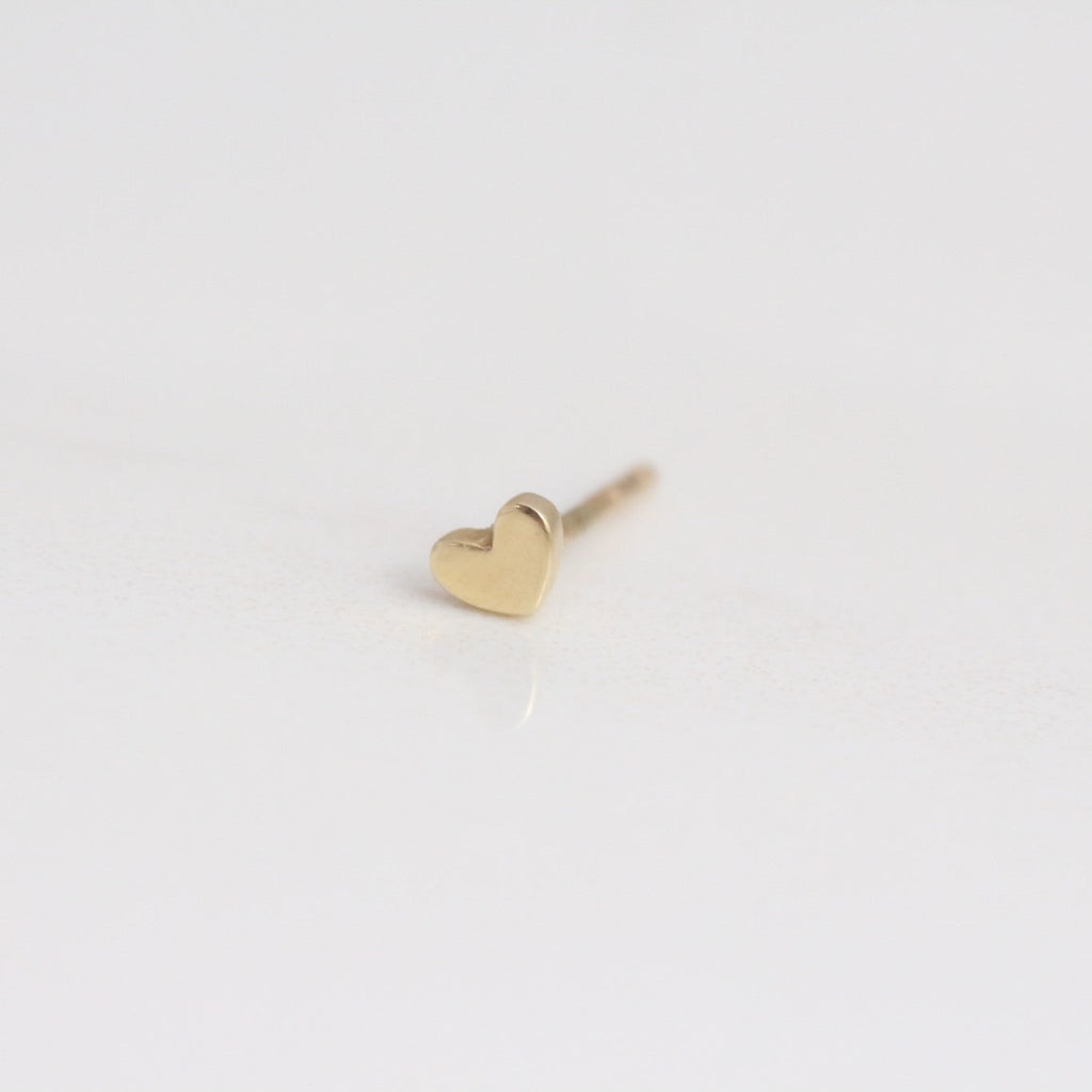 Tiny Heart studs 14k gold