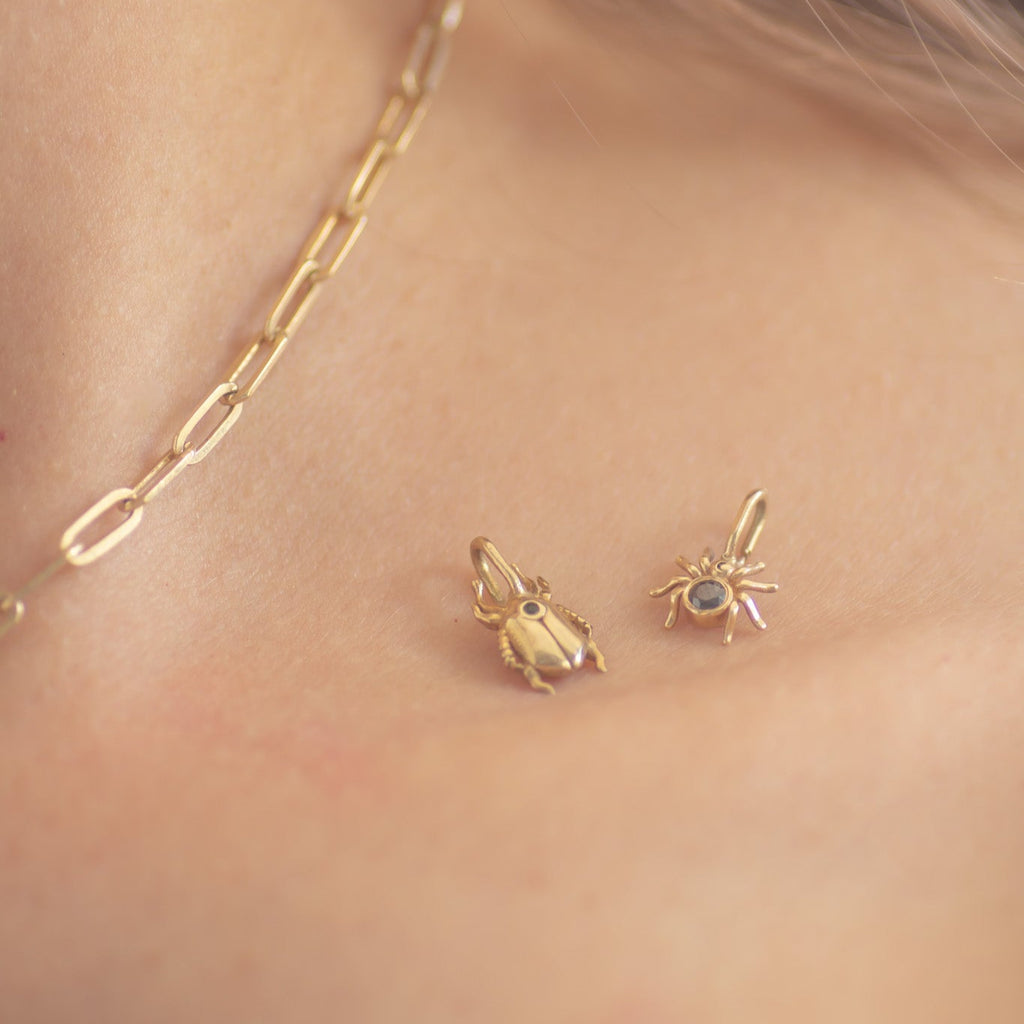 Stag Beetle Charm 14k gold