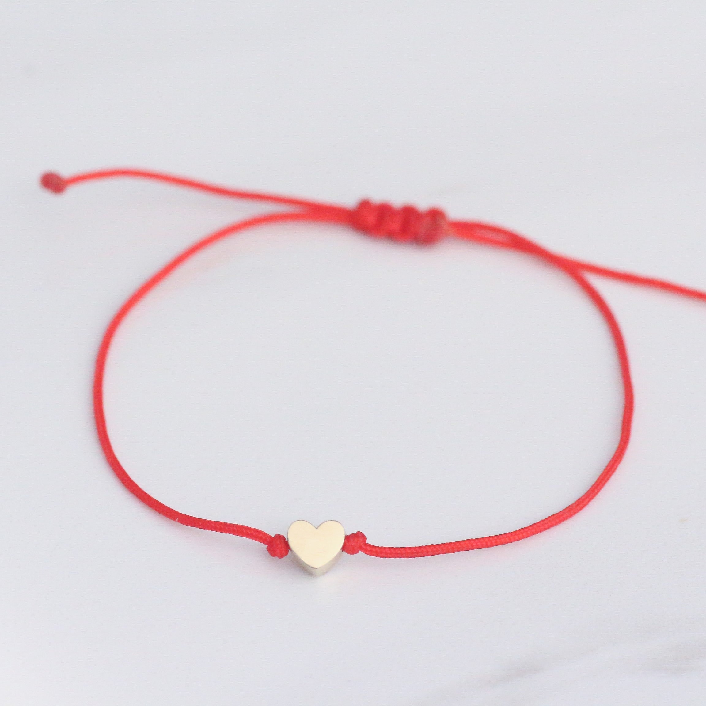 Custom Heart Bead Bracelet 14k gold