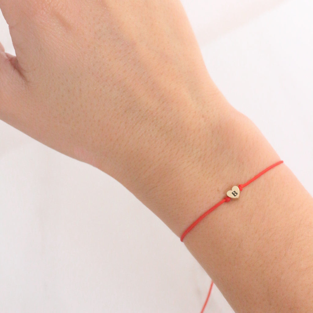 Custom Heart Bead Bracelet 14k gold