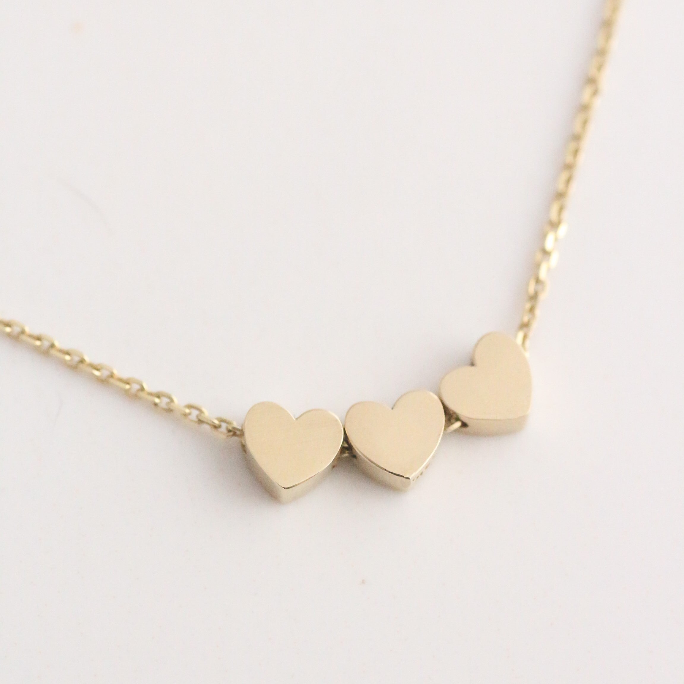 Custom Heart Bead Necklace 14k gold