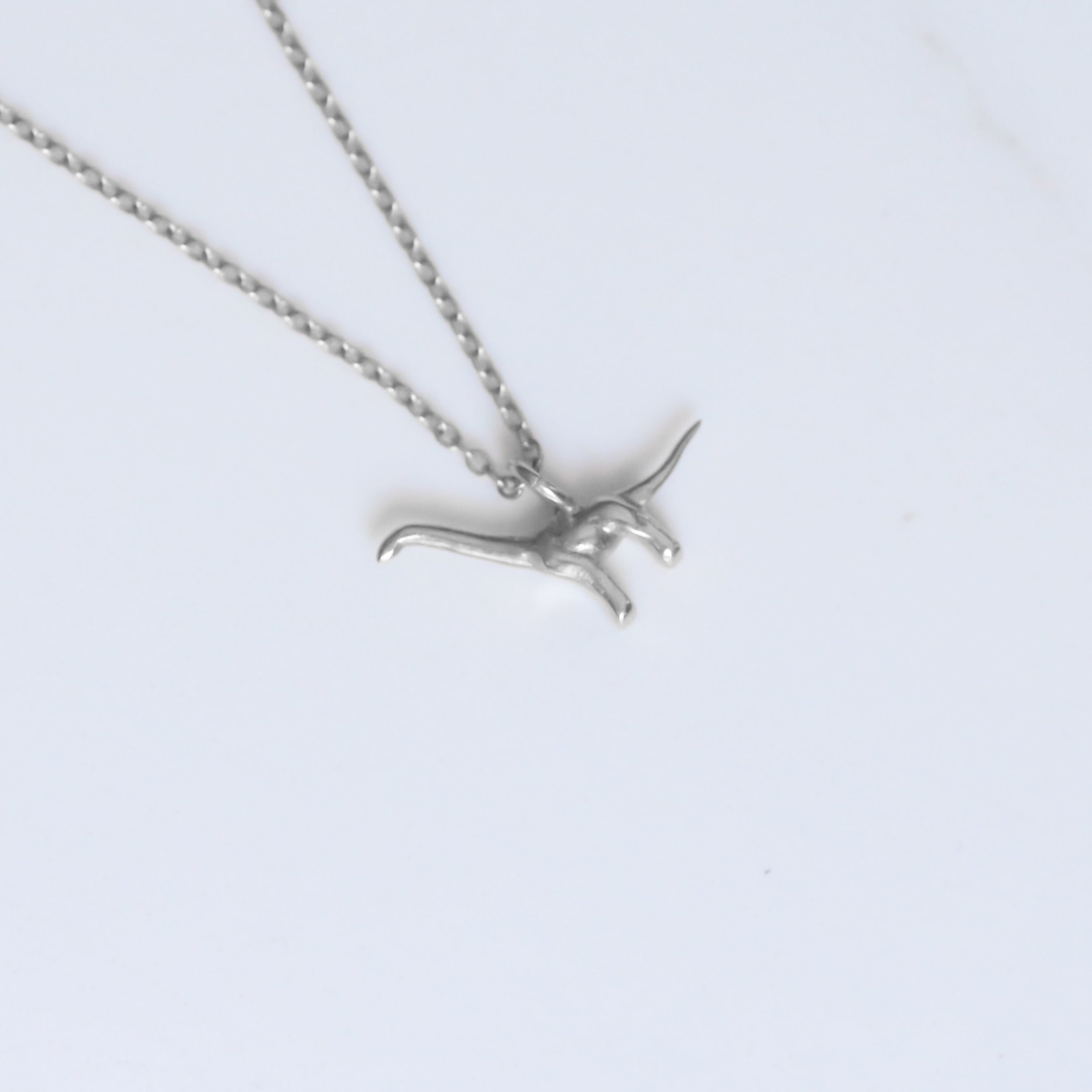 Dinosaur necklace silver