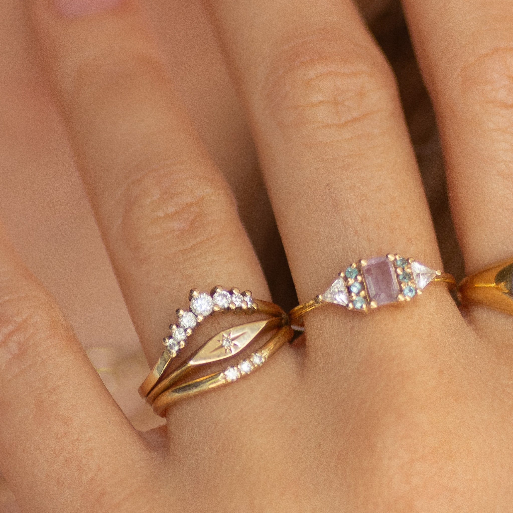 Mini Marquise signet ring 14k gold