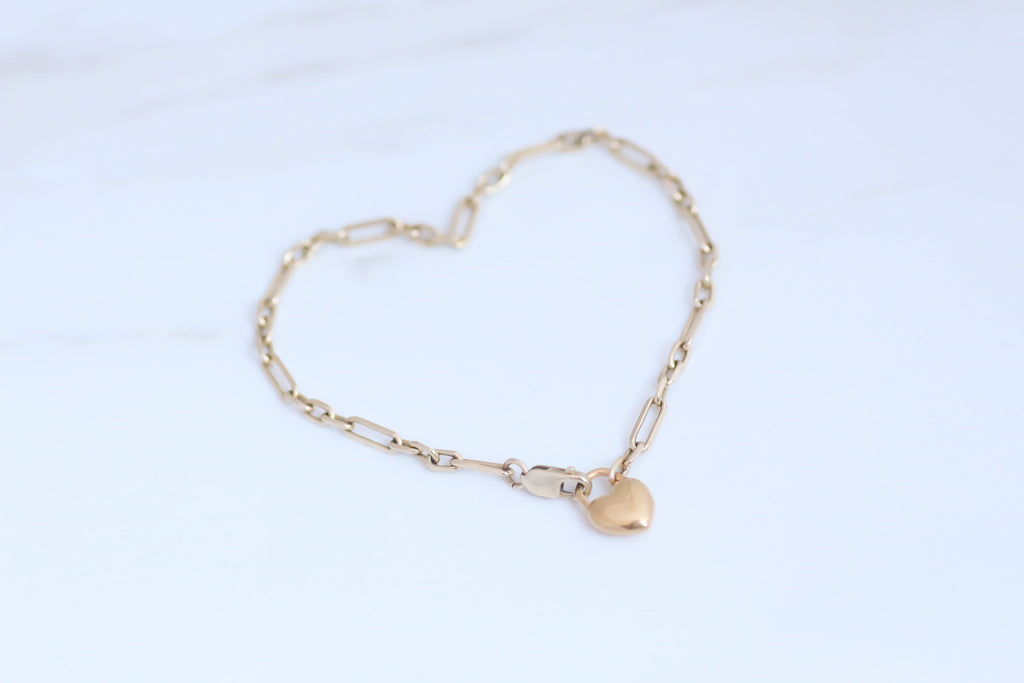 Chunky Heart Bracelet 14k gold