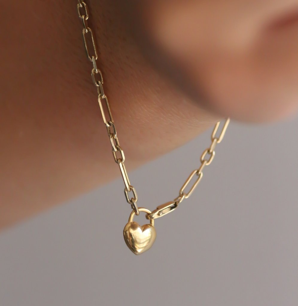 Heart Locket Charm 14k gold