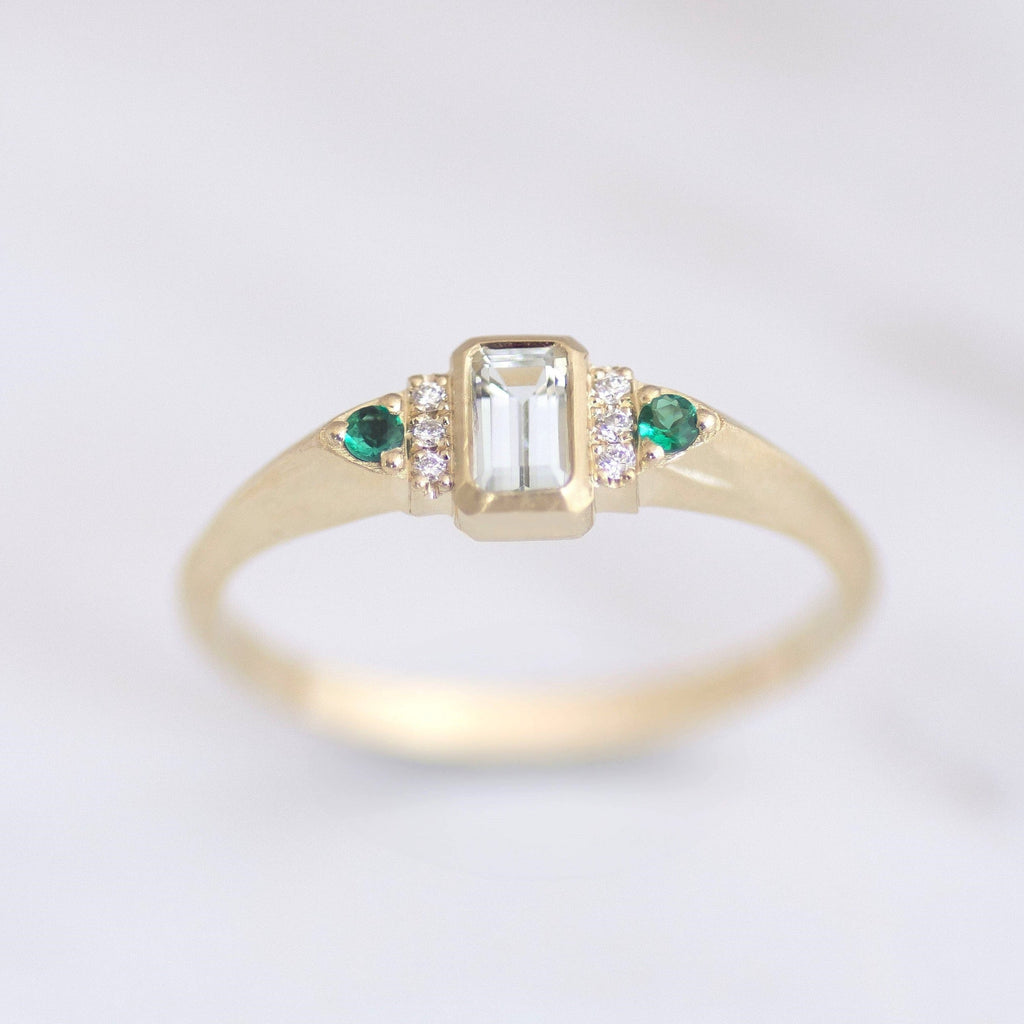 Aqua Signet Ring 14k gold