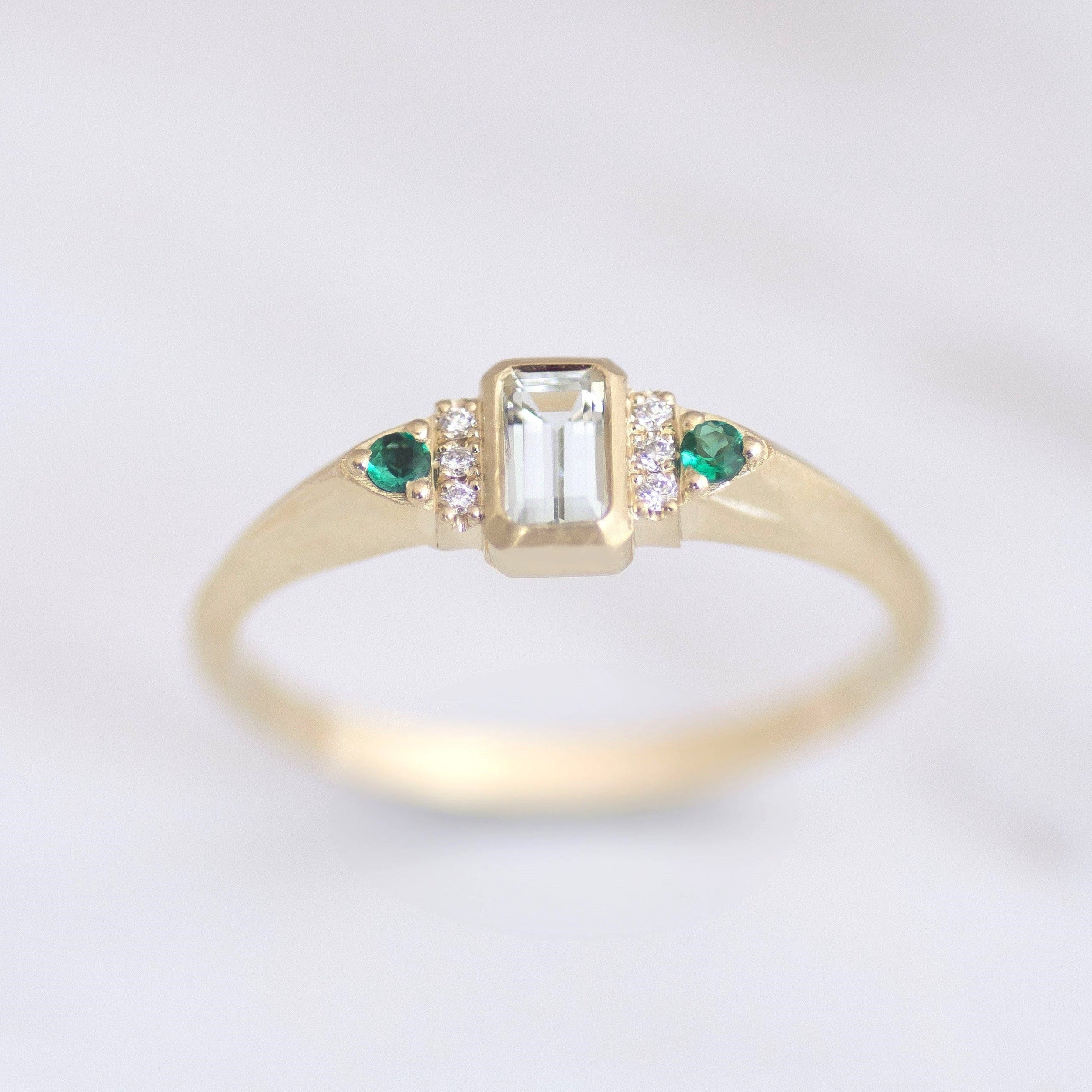 Aqua Signet Ring 14k gold