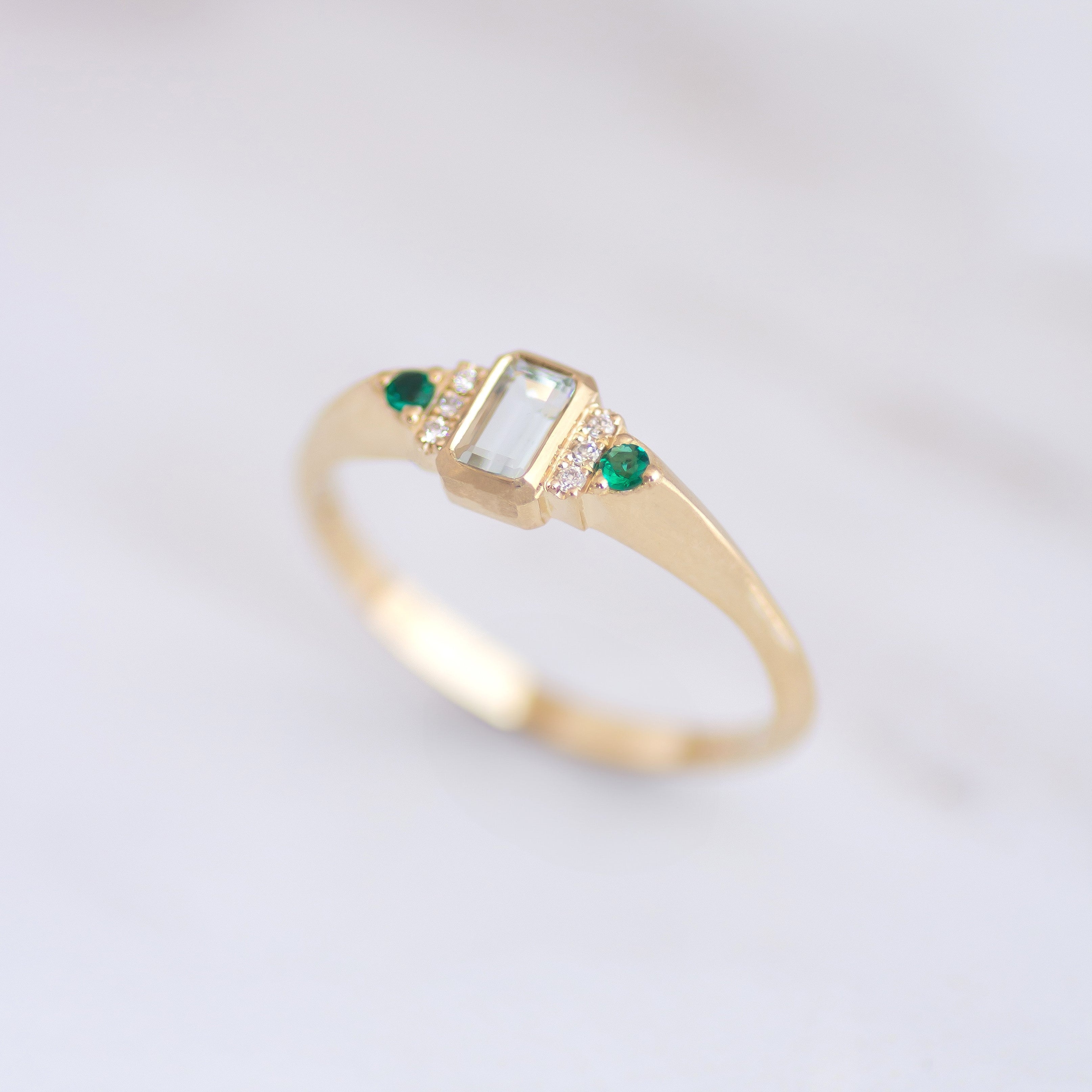 Aqua Signet Ring 14k gold