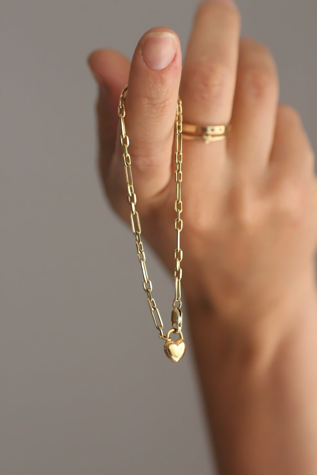 Chunky Heart Bracelet 14k gold