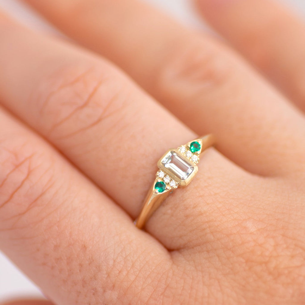 Aqua Signet Ring 14k gold