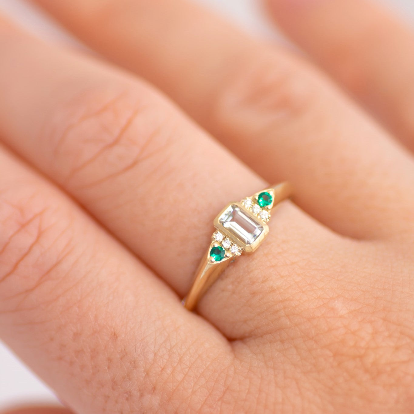 Aqua Signet Ring 14k gold