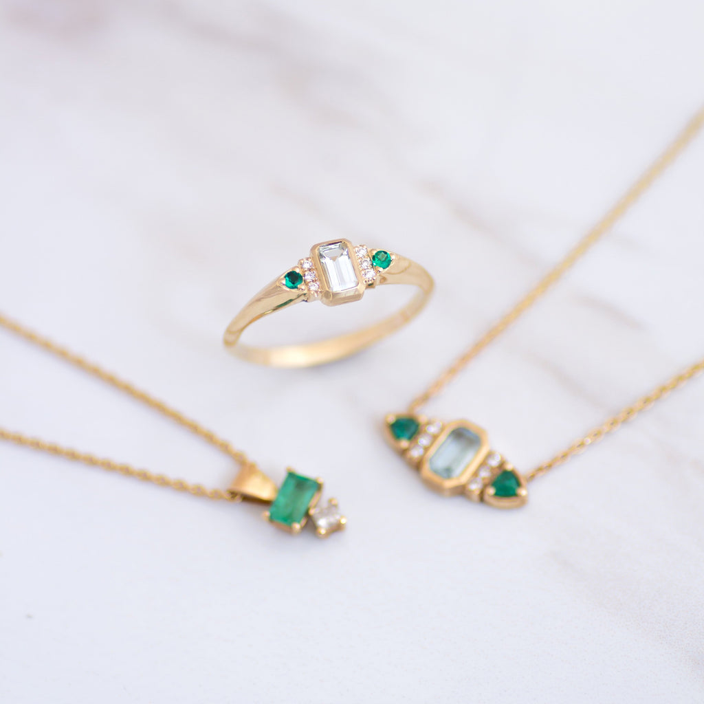 Aqua Signet Ring 14k gold