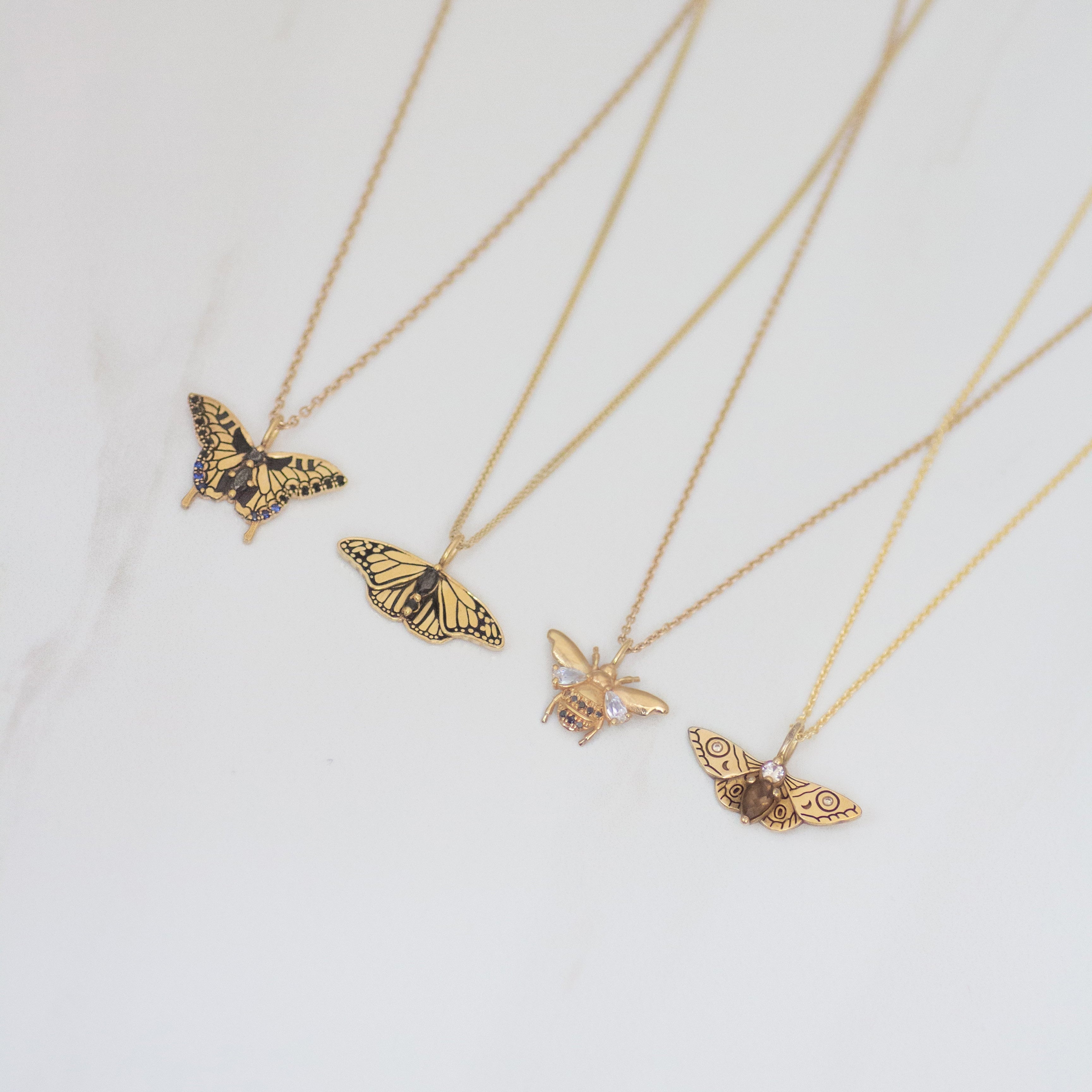 Bee Diamond Pendant 14k gold