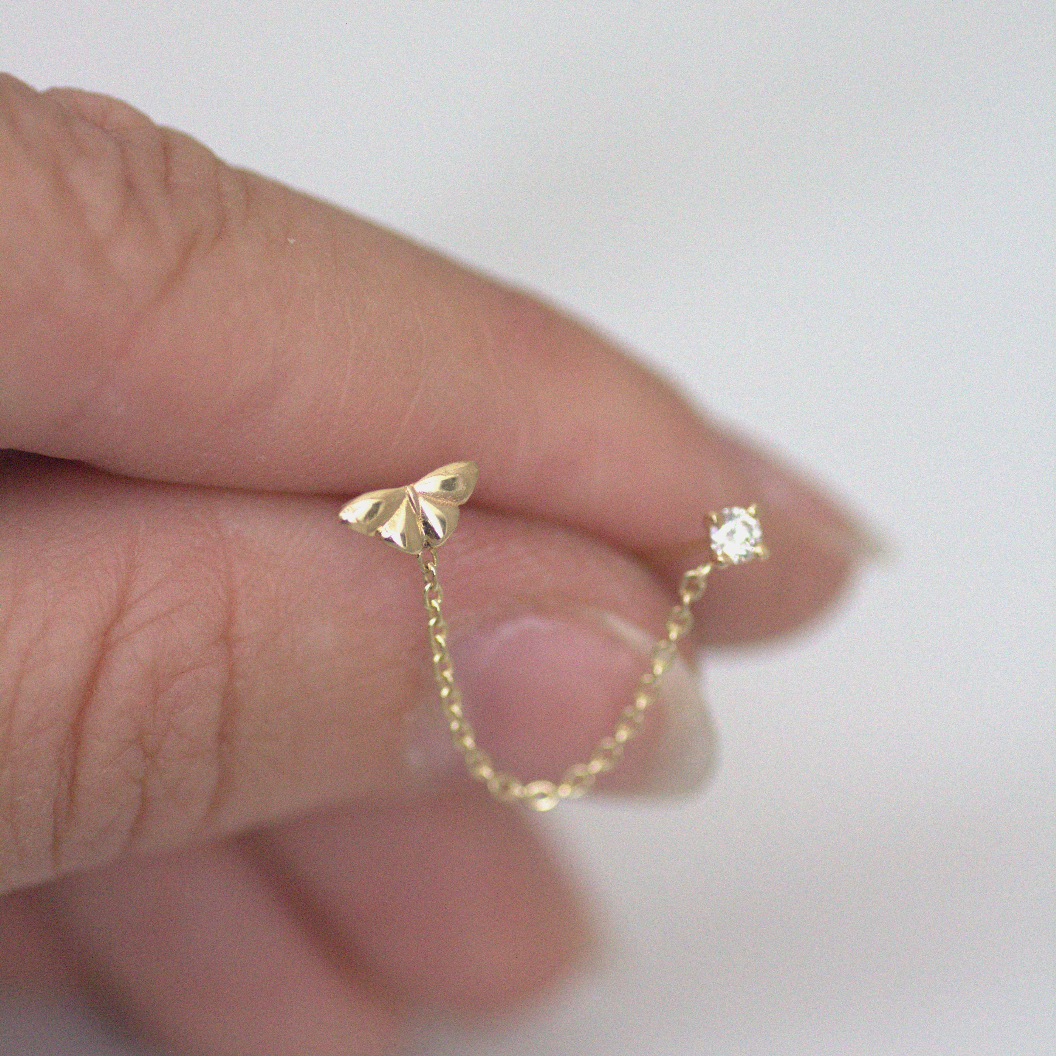 Butterfly to Diamond earring