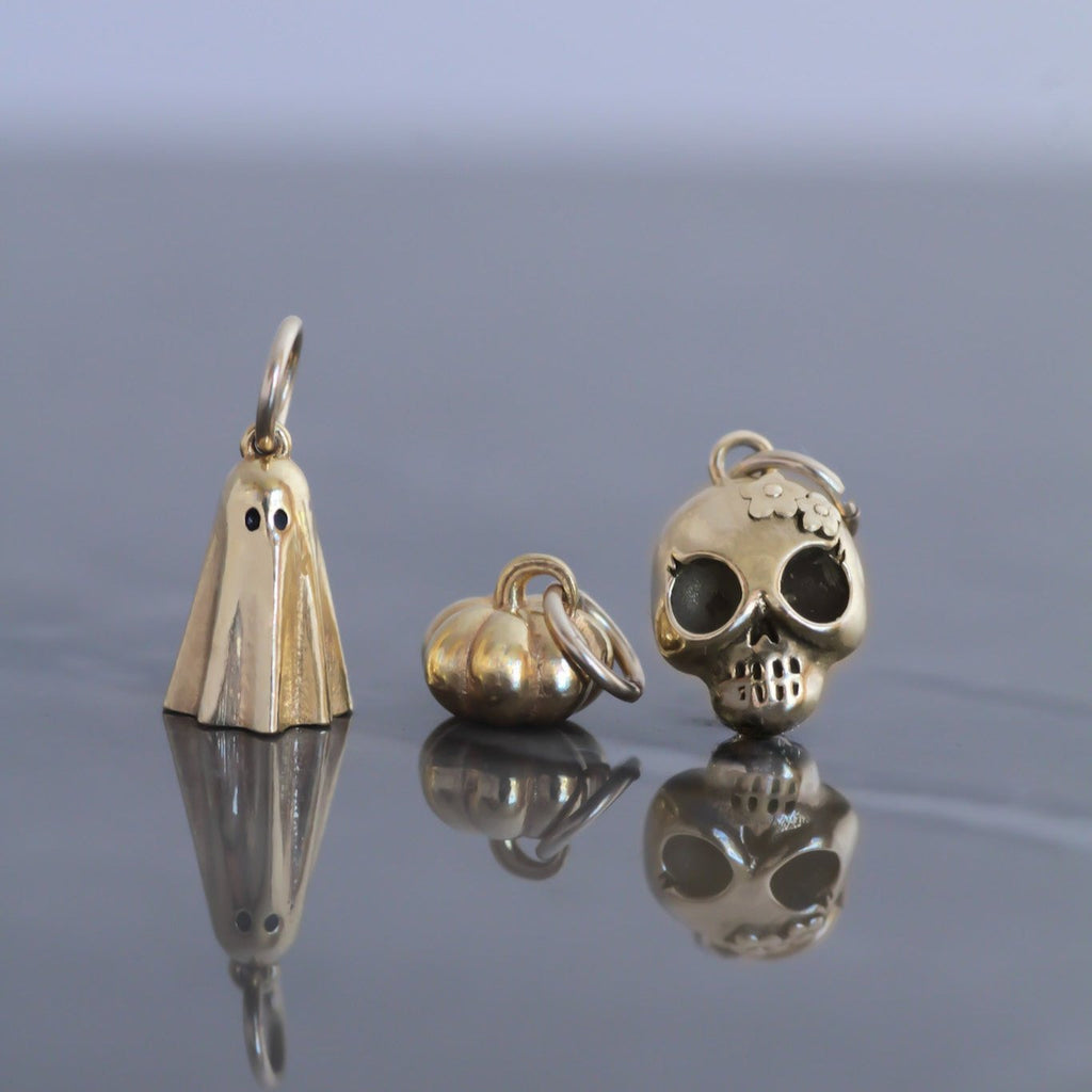 Lady Skull Charm 14k gold