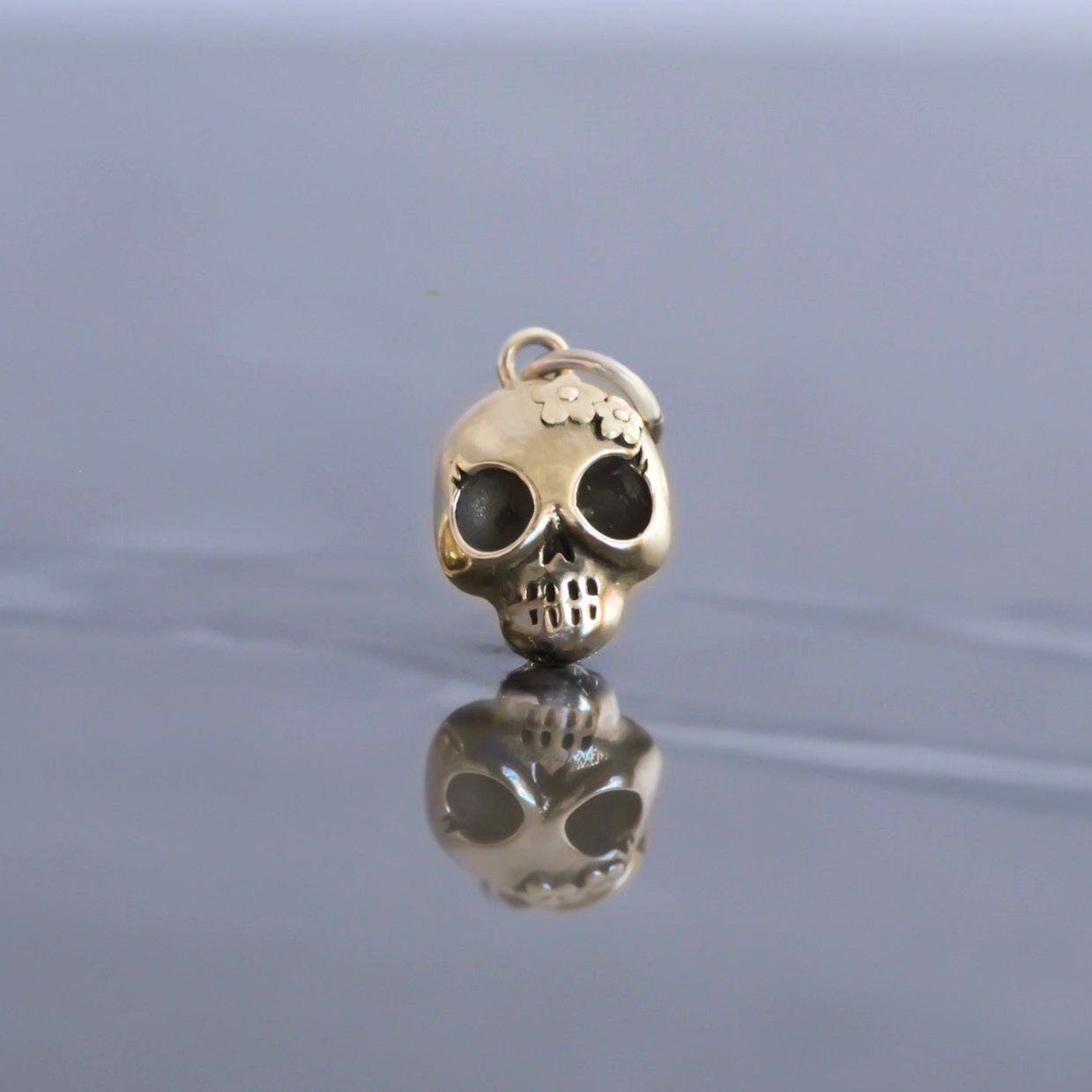 Lady Skull Charm 14k gold