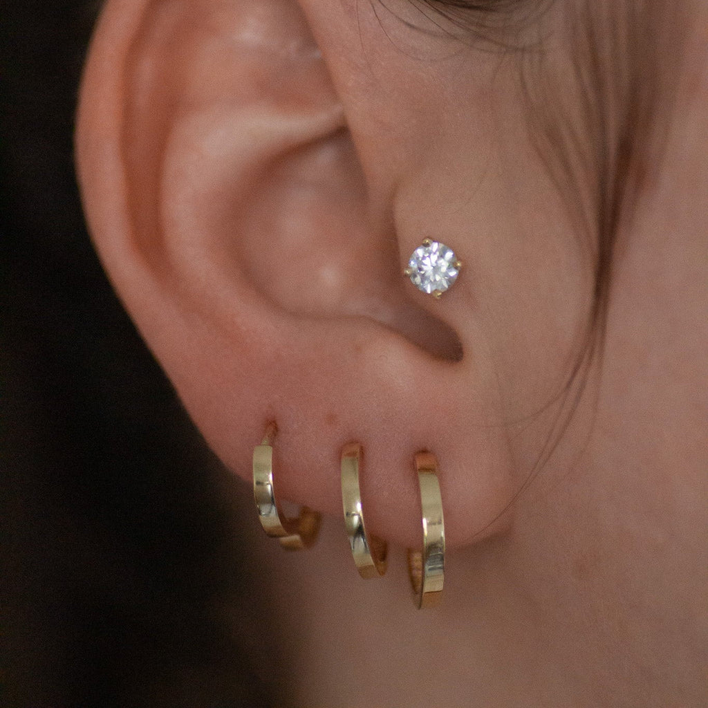 Square Classic Hoops 14k gold