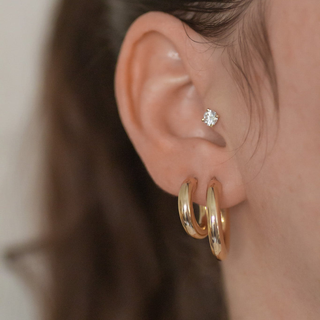 Large Chunky Hoops 14k gold