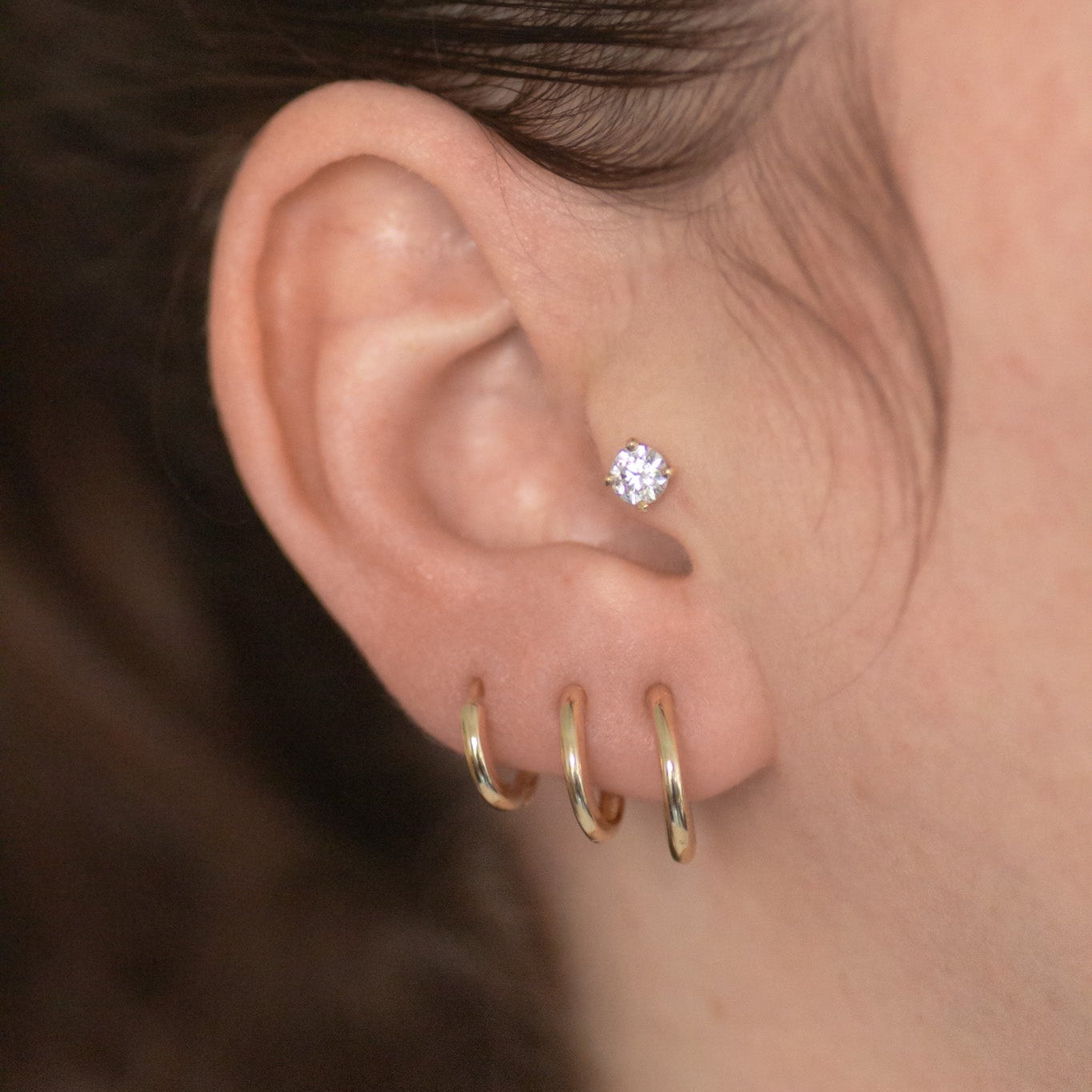 Round Classic Hoops 14k gold