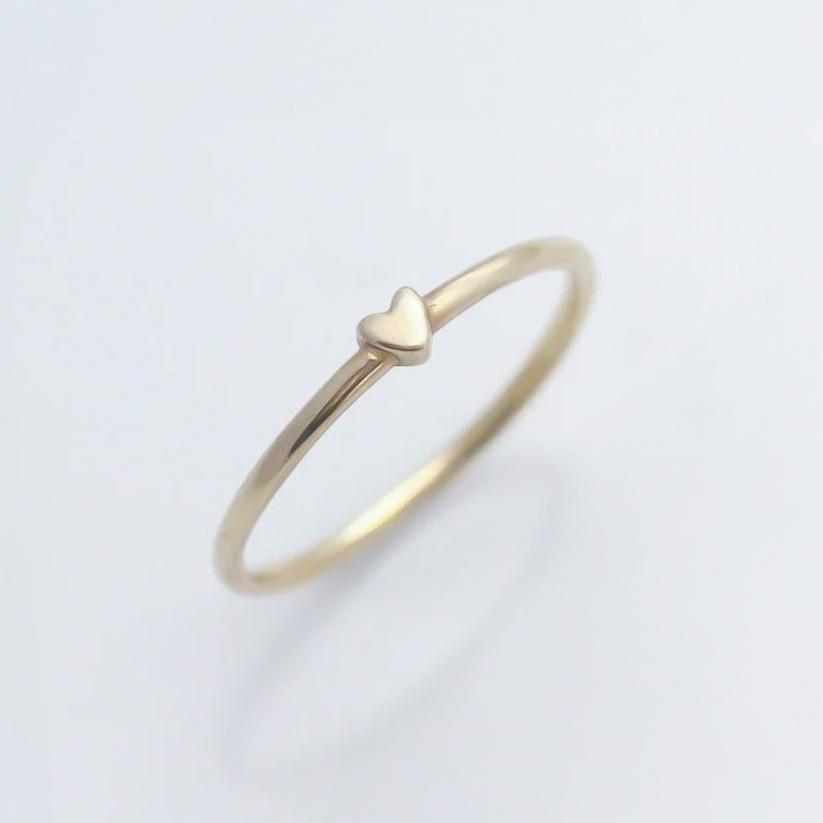 Tiny Heart ring 14k gold