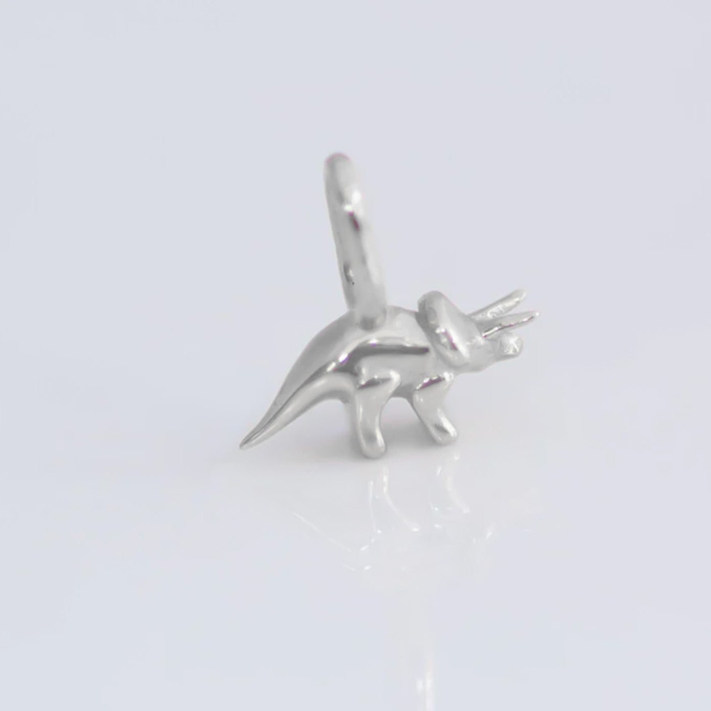 Triceratops charm silver