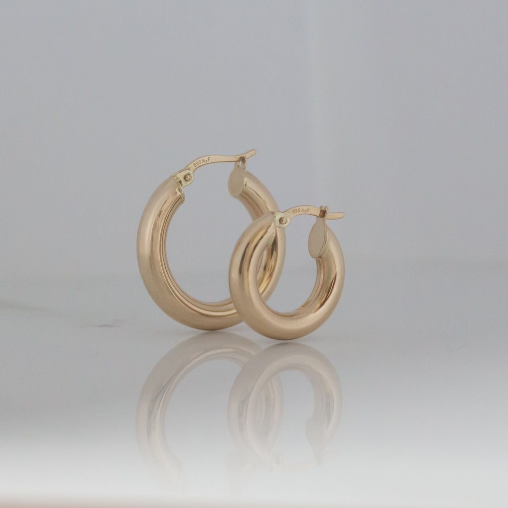 Medium Chunky Hoops 14k gold