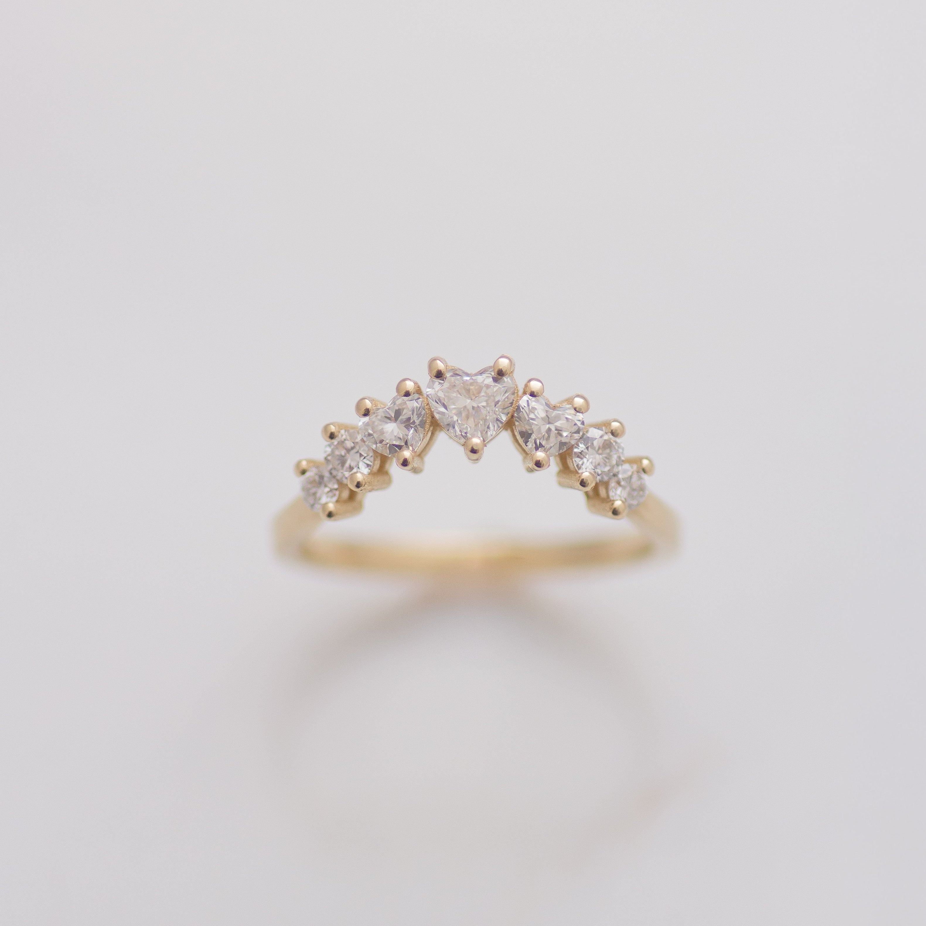 Heart Diamonds Milky Way ring 14k gold