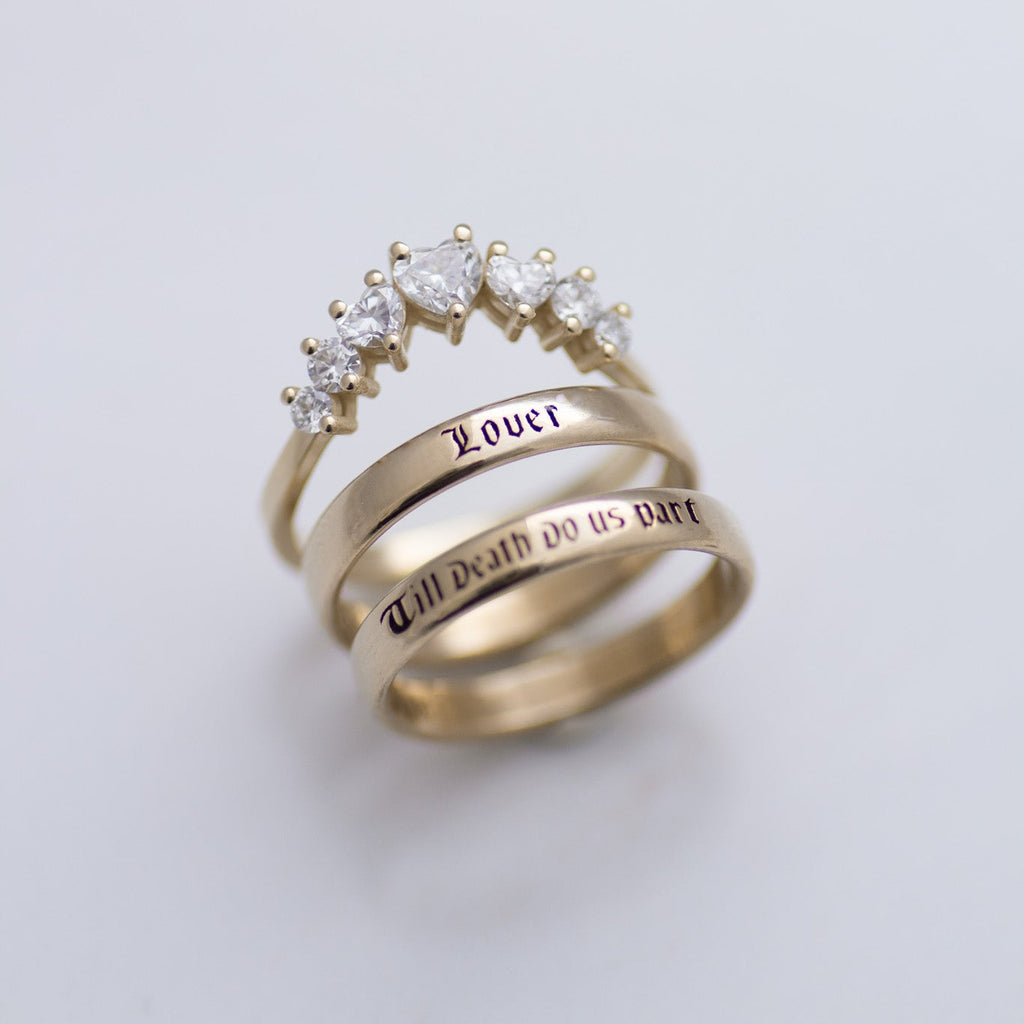 Heart Diamonds Milky Way ring 14k gold