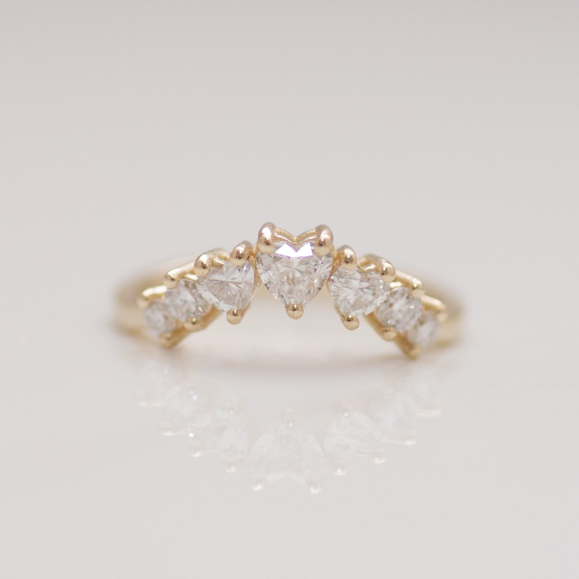 Heart Diamonds Milky Way ring 14k gold