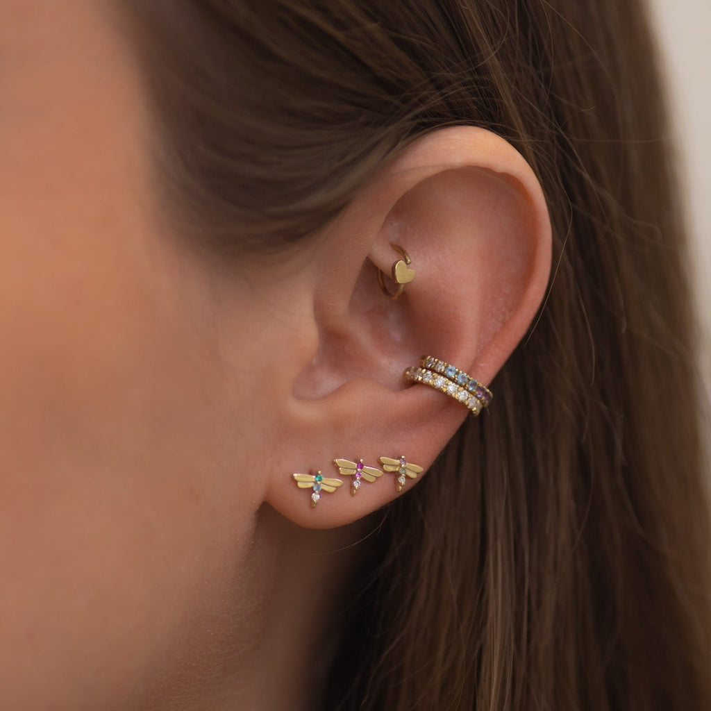Tiny Helix earring 14k gold