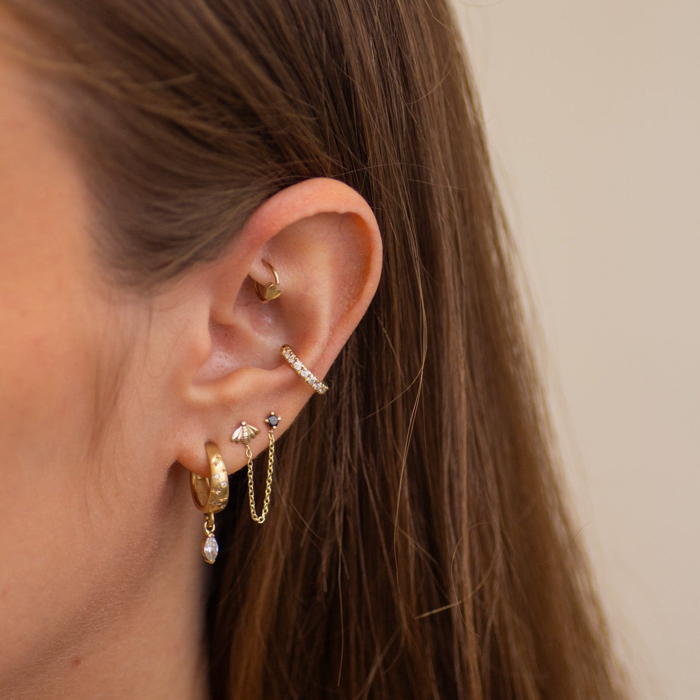 Bee to Black Diamond earring