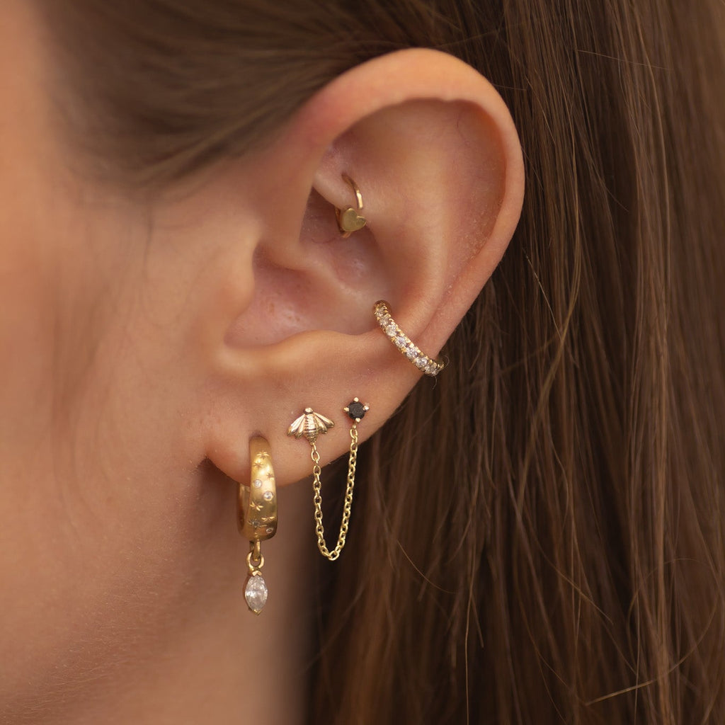 Bee to Black Diamond earring