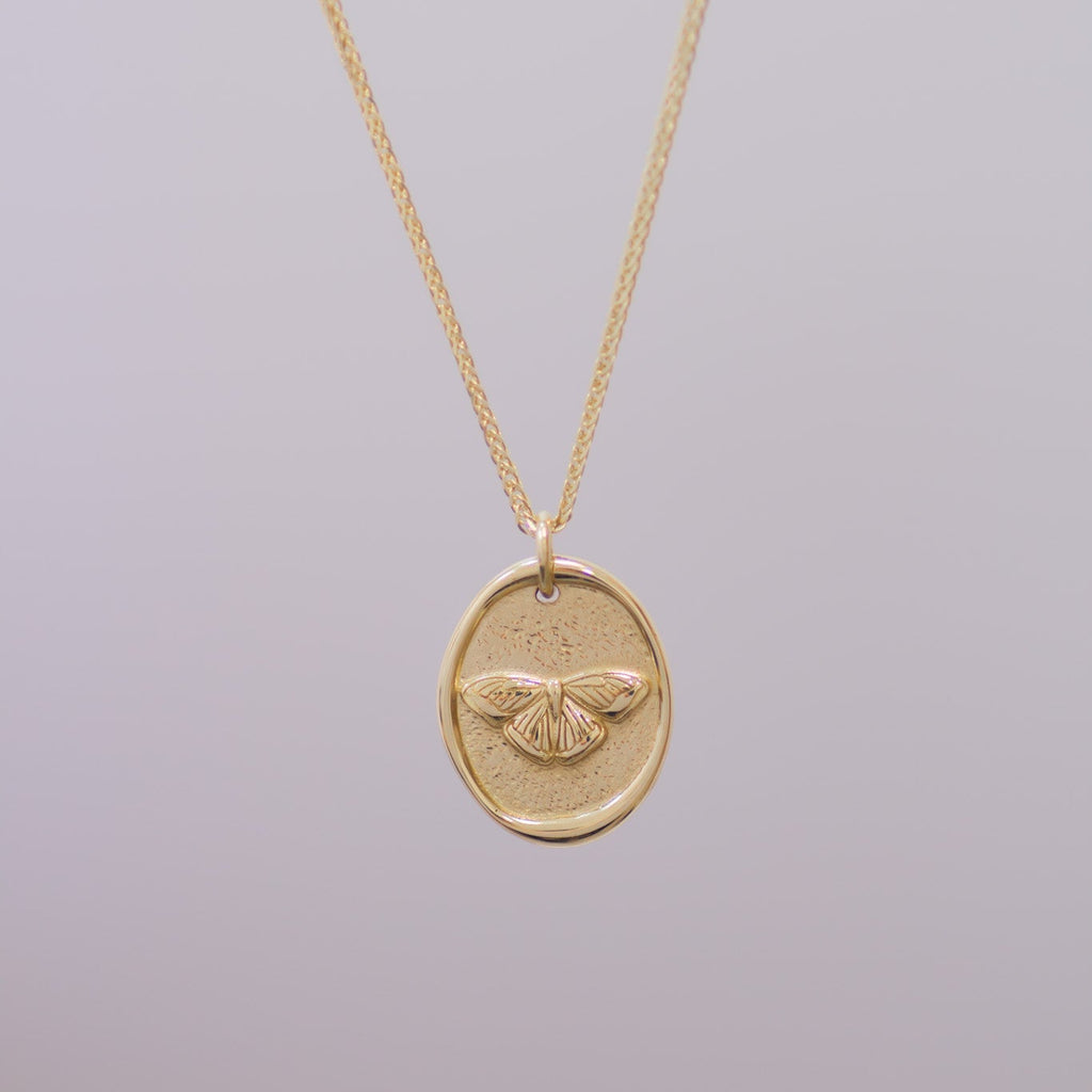 Butterfly Medallion Pendant in 14k gold