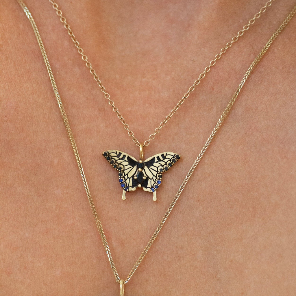 Swallowtail Butterfly Pendant 14k gold