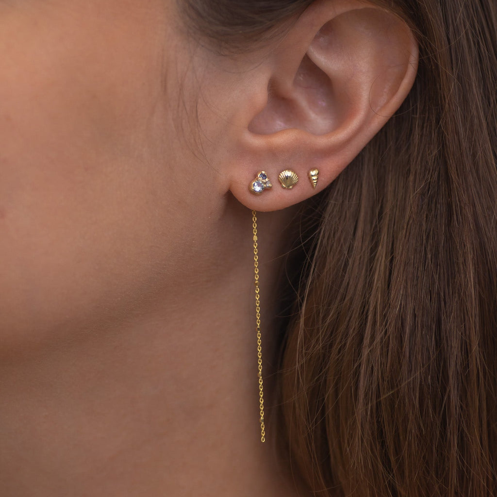 Mini Seashell Studs Set in 14k gold