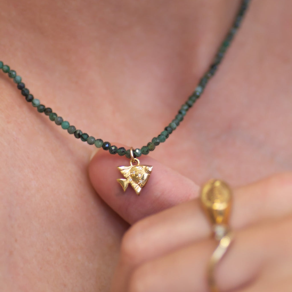 Mystic Angel Fish Charm in 14k gold
