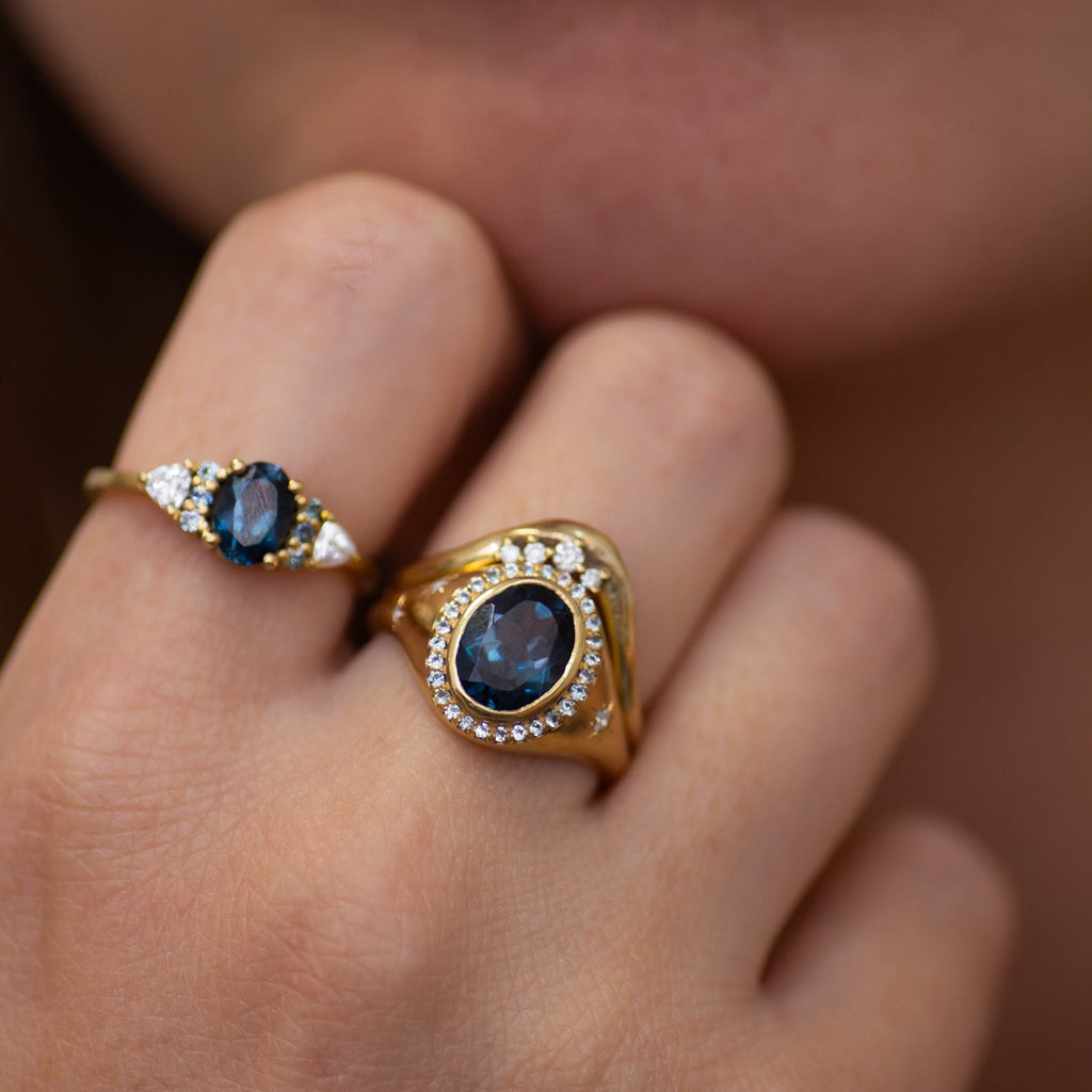 Calypso London Blue Topaz Ring in 14K Gold