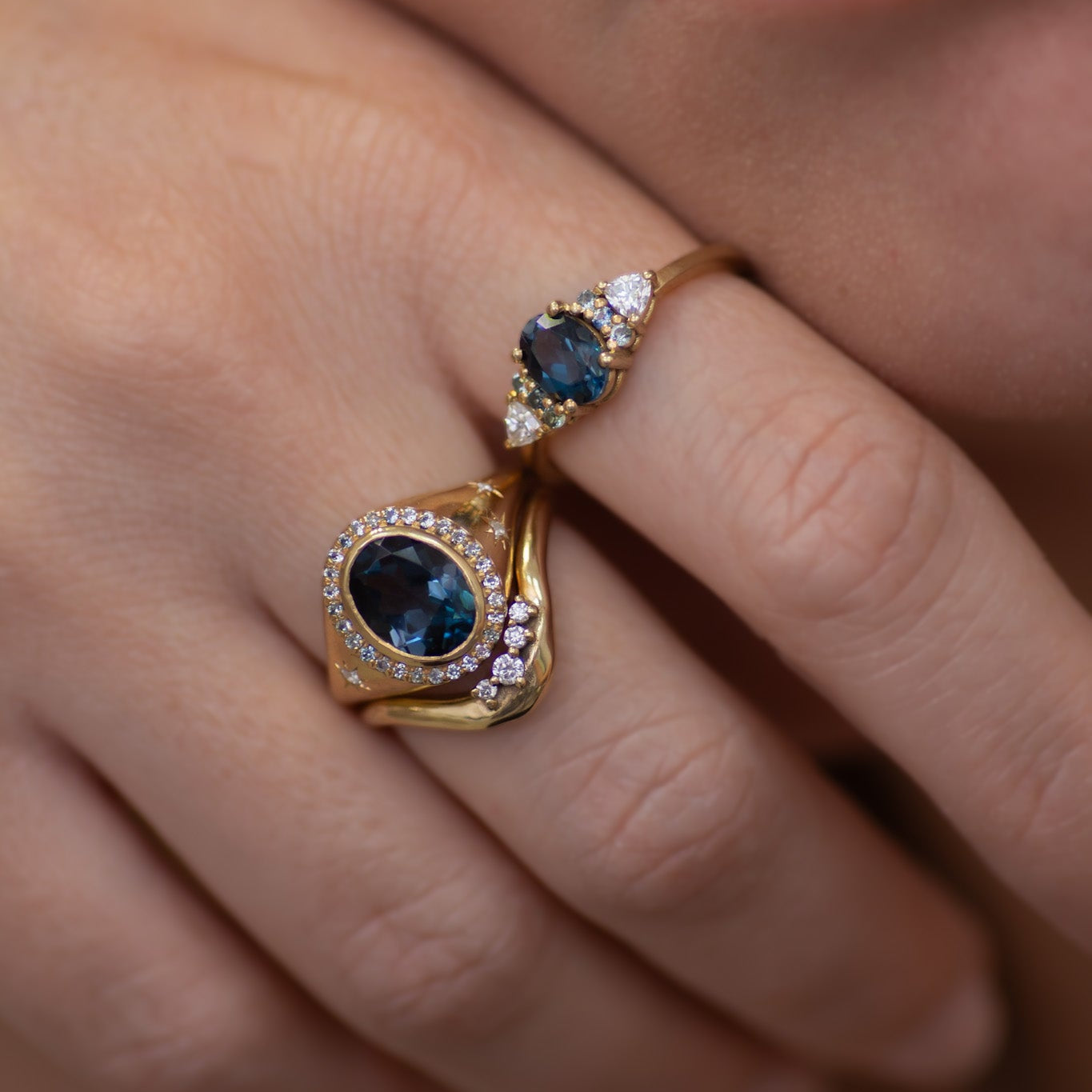 Neptune London Blue Topaz Ring in 14K Gold
