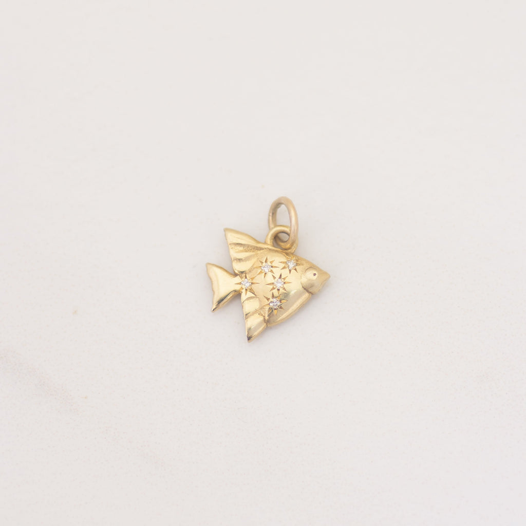 Mystic Angel Fish Charm in 14k gold