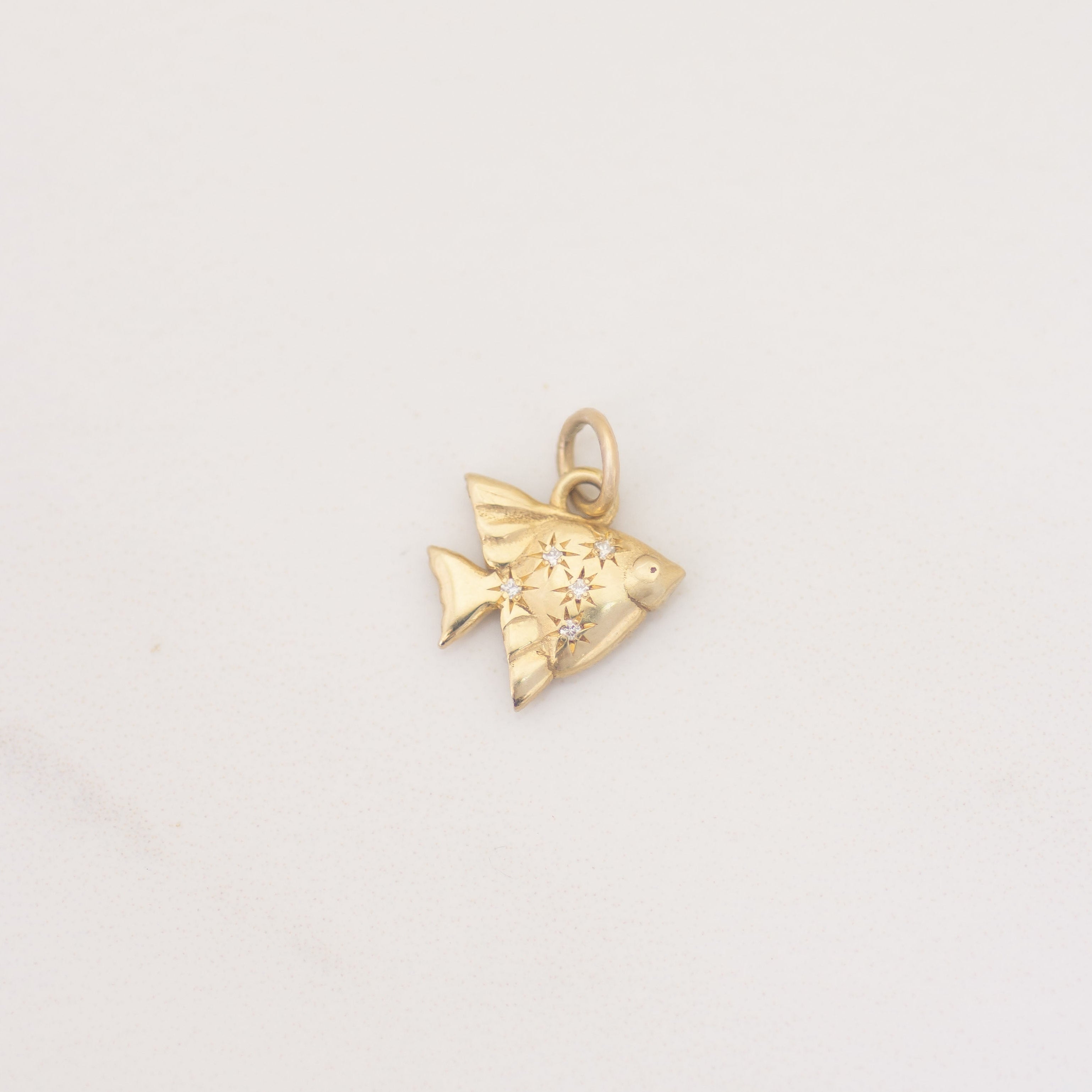 Mystic Angel Fish Charm in 14k gold