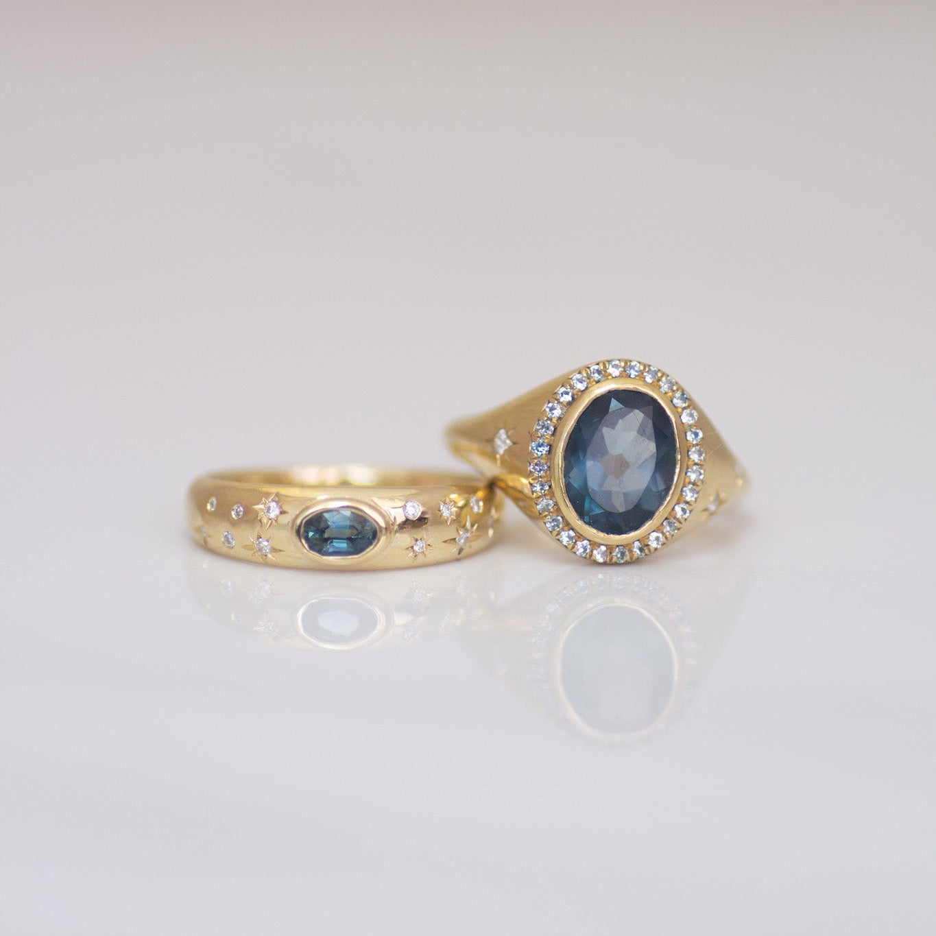 Neptune London Blue Topaz Ring in 14K Gold